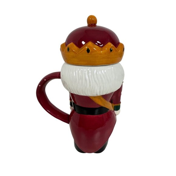 Oneida Sakura Christmas Lidded Nutcracker Mug David Carter Brown Earthenware - Picture 3 of 11